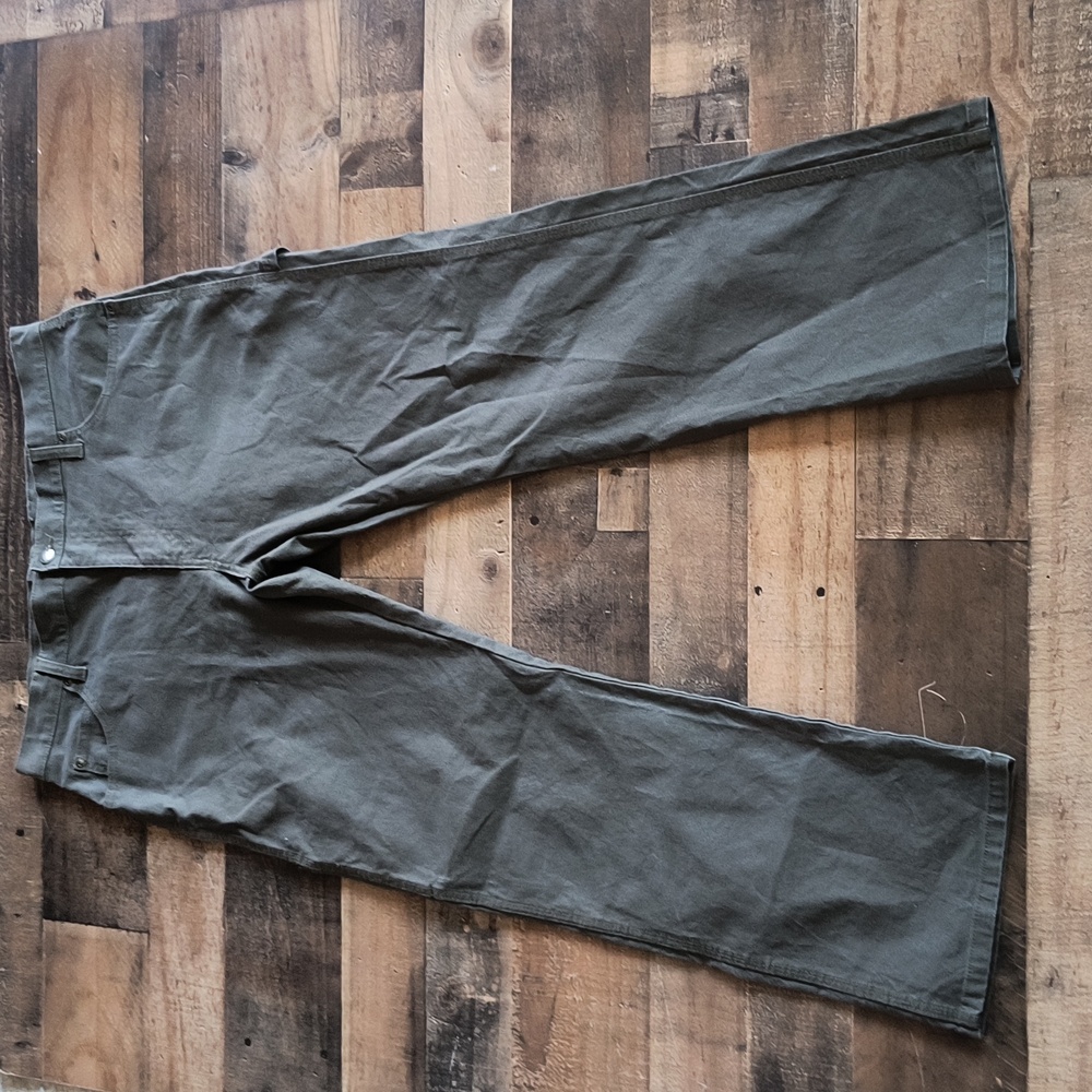 Dickies Olive Green Canvas  Relaxed Straight Leg Carpenter Pants Sz 34x30 Men